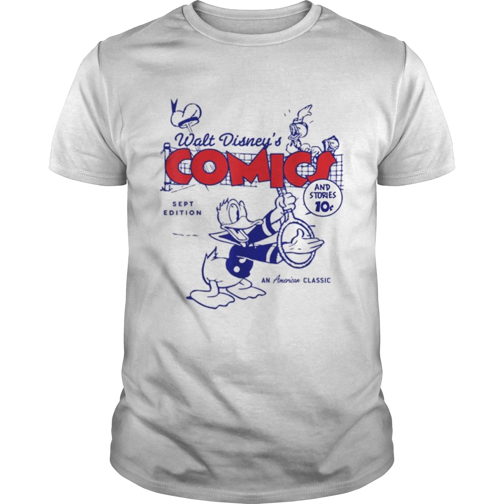 Disney Donald Duck Playing Tennis Retro Comic Cover Hat shirts