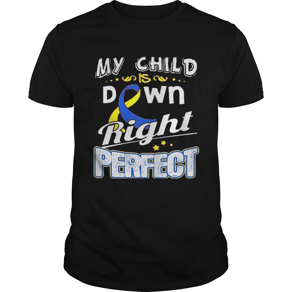 Down Syndrome Awareness My child is down right perfect shirt