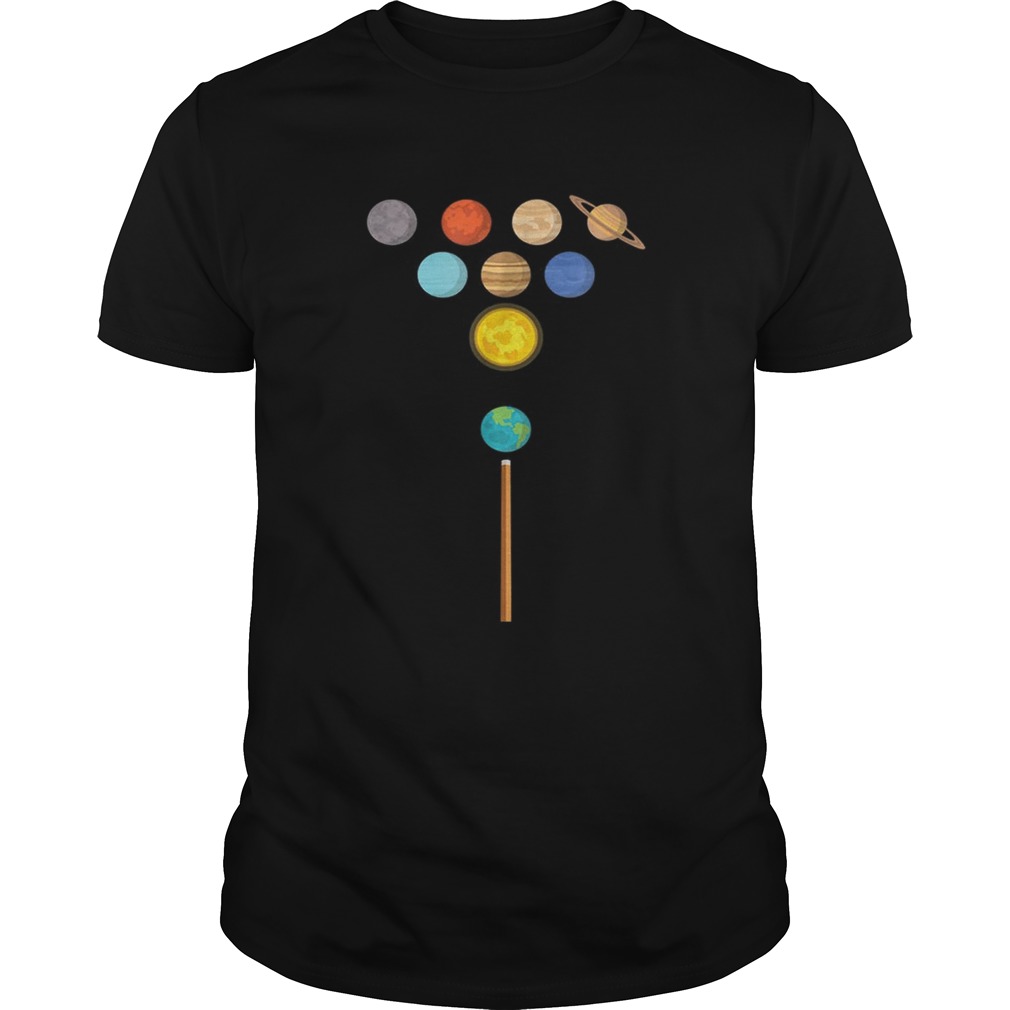 Earth Billiard Ball Strucking Planets shirt