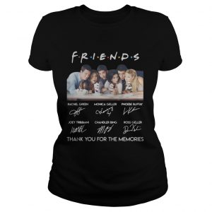 Friends characters signature thank you for the memories ladies tee