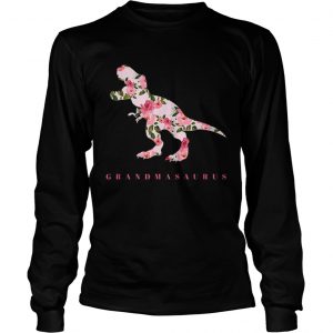 Grandmasaurus With Floral Dinosaur For Women longsleeve tee