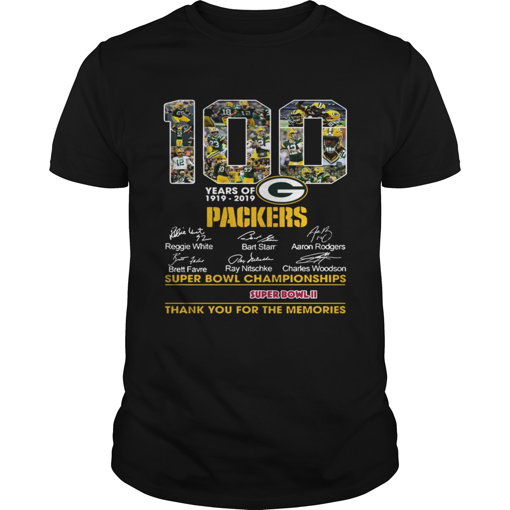 Green Bay Packers 100th anniversary 19192019 signature shirt