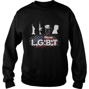 Hot LGBT Parody Liberty Guns Beer Trump USA Flag sweatshirt