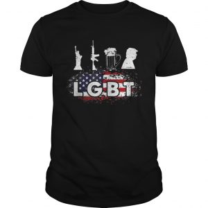 Hot LGBT Parody Liberty Guns Beer Trump USA Flag unisex