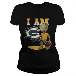 I Am Green Bay Packers Baby Groot ladies tee