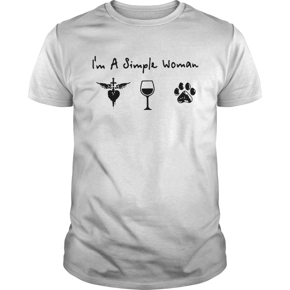 Im a simple woman I love Jesus wine and dog shirt