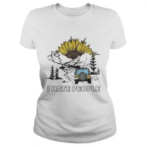 Jeep Sunflower I hate people ladies tee