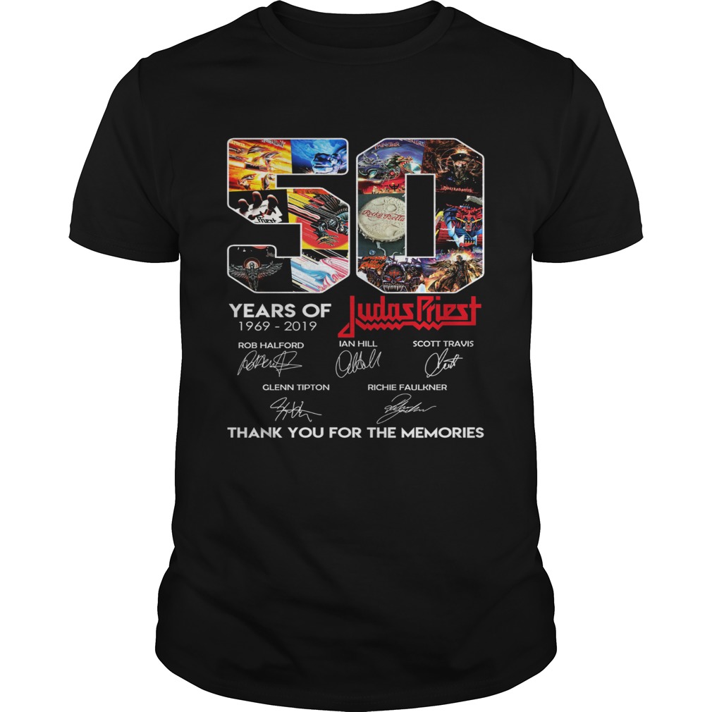 Judas priest 50 years signature shirt