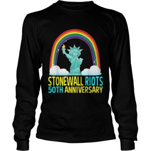 Lgbtq Gay Pride Month Stonewall 50th Anniversary Rainbow Liberty Enlightening the World longsleeve tee