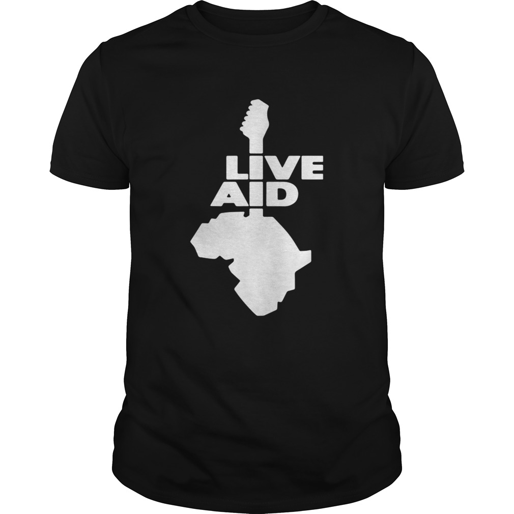 Live Aid rock music guitar shirt