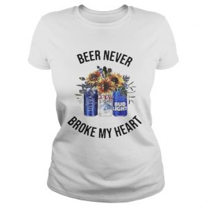 Michelob Ultra Beer never broke my heart Coors Light Bud Light ladies tee