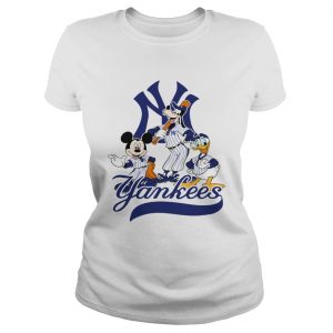 Mickey Mouse Pluto Donald Duck New York Yankees ladies tee