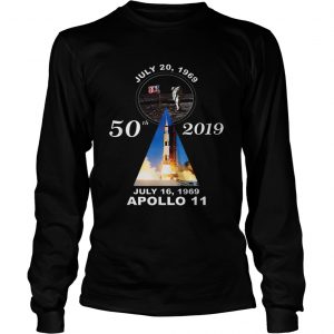 Official 50th 2019 Anniversary Moon Landing Apollo 11 July 1969 longsleeve tee