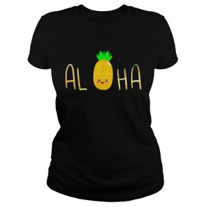 Pineapple Fruit Aloha Beaches Hawaii ladies tee