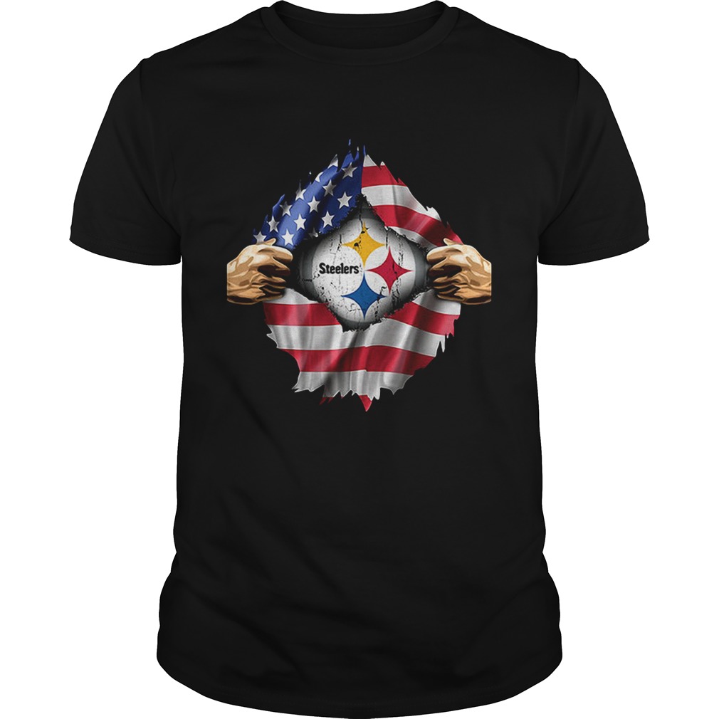 Pittsburgh Steelers inside America flag Independence day 4th of shirt