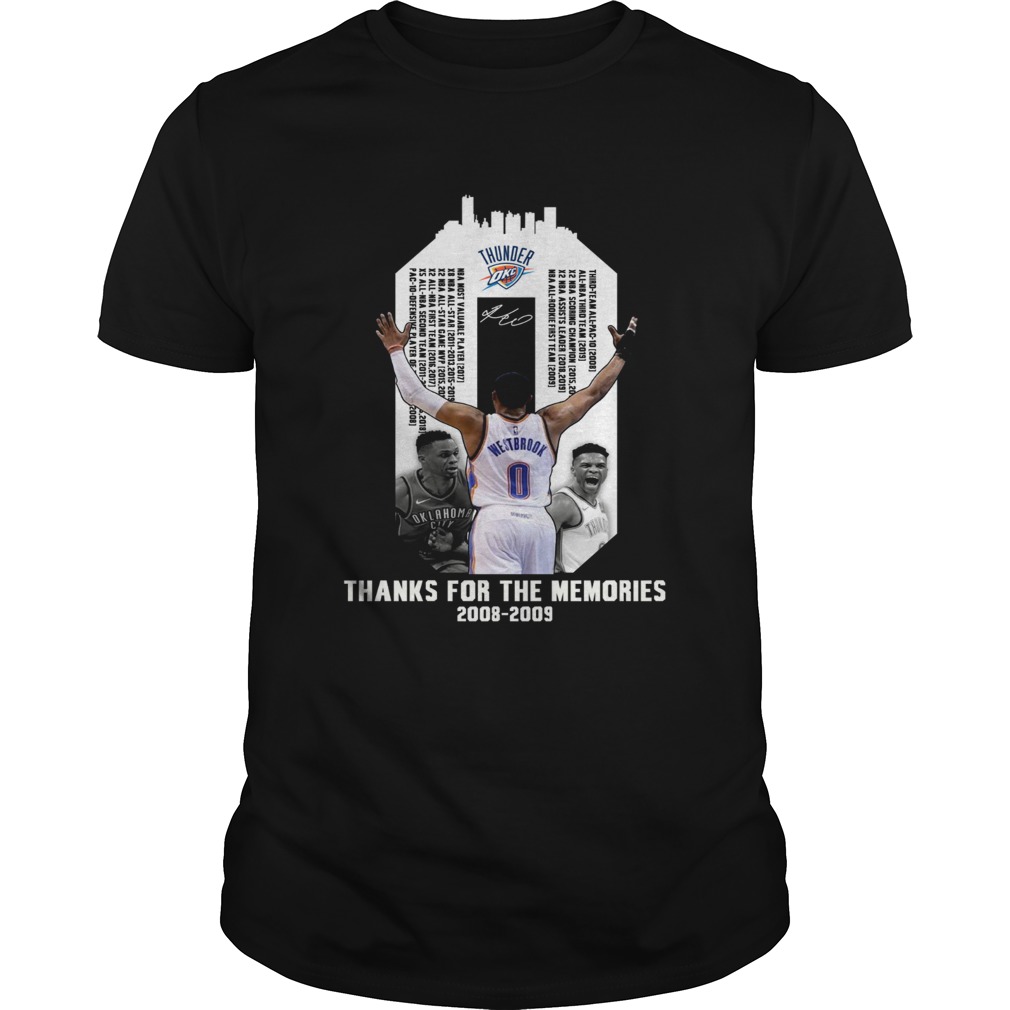 Russell Westbrook thank for the memories shirt