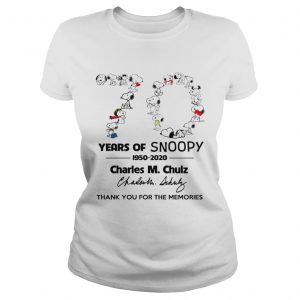 Snoopy 70th Anniversary 1950 2020 Charles M Schulz thank you ladies tee