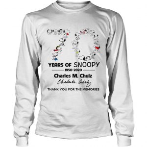 Snoopy 70th Anniversary 1950 2020 Charles M Schulz thank you longsleeve tee