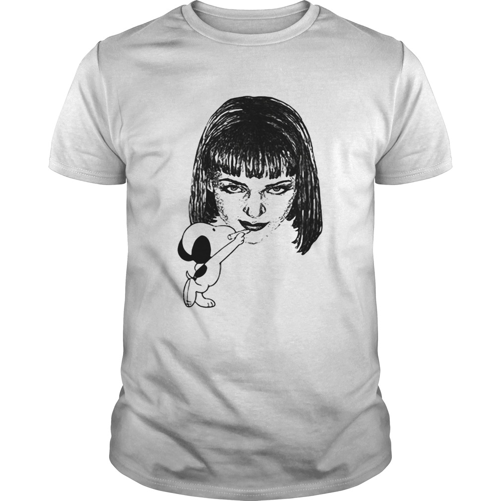 Snoopy drawing Mia Wallace Pulp Fiction shirt