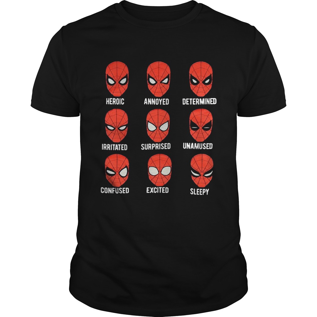 Spiderman Face Heroic Annoyed Determined shirt