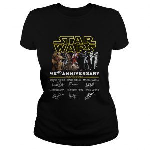 Star wars 42nd anniversary 19772019 signatures ladies tee