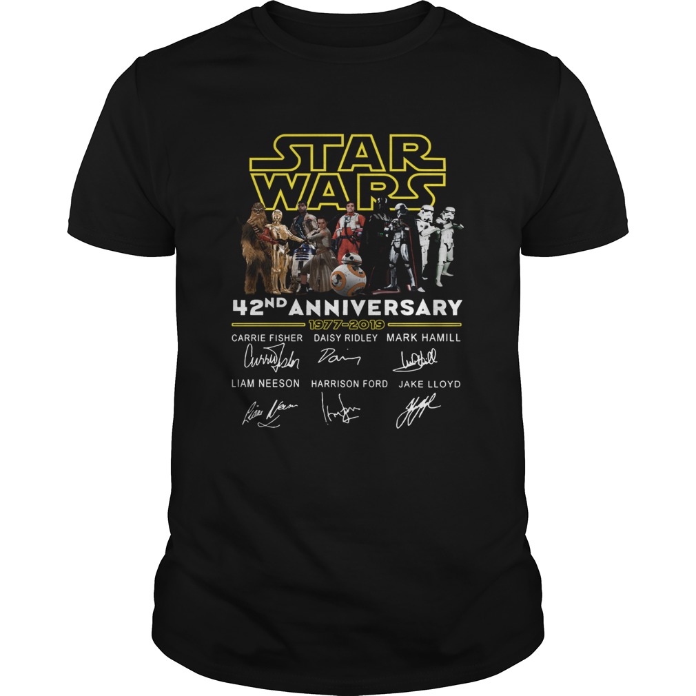 Star wars 42nd anniversary 19772019 signatures shirt