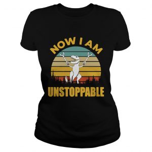 Stranger Things 3 Vintage I am unstoppable T Rex ladies tee