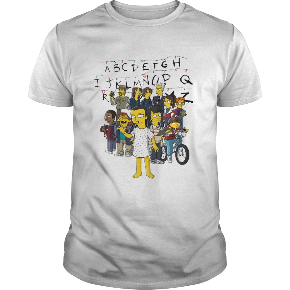 Stranger things The Simpsons abcdefghijklmnopqrstuvwxyz shirt