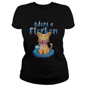 Top Adopt A Flerken Cat Eating Octopus ladies tee