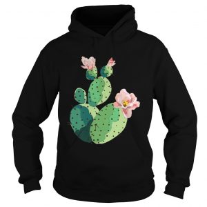 Top Beautiful Cactus Tree Pink Flowers Hand Drawn Painting hoodie