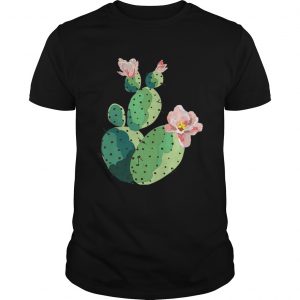 Top Beautiful Cactus Tree Pink Flowers Hand Drawn Painting unisex