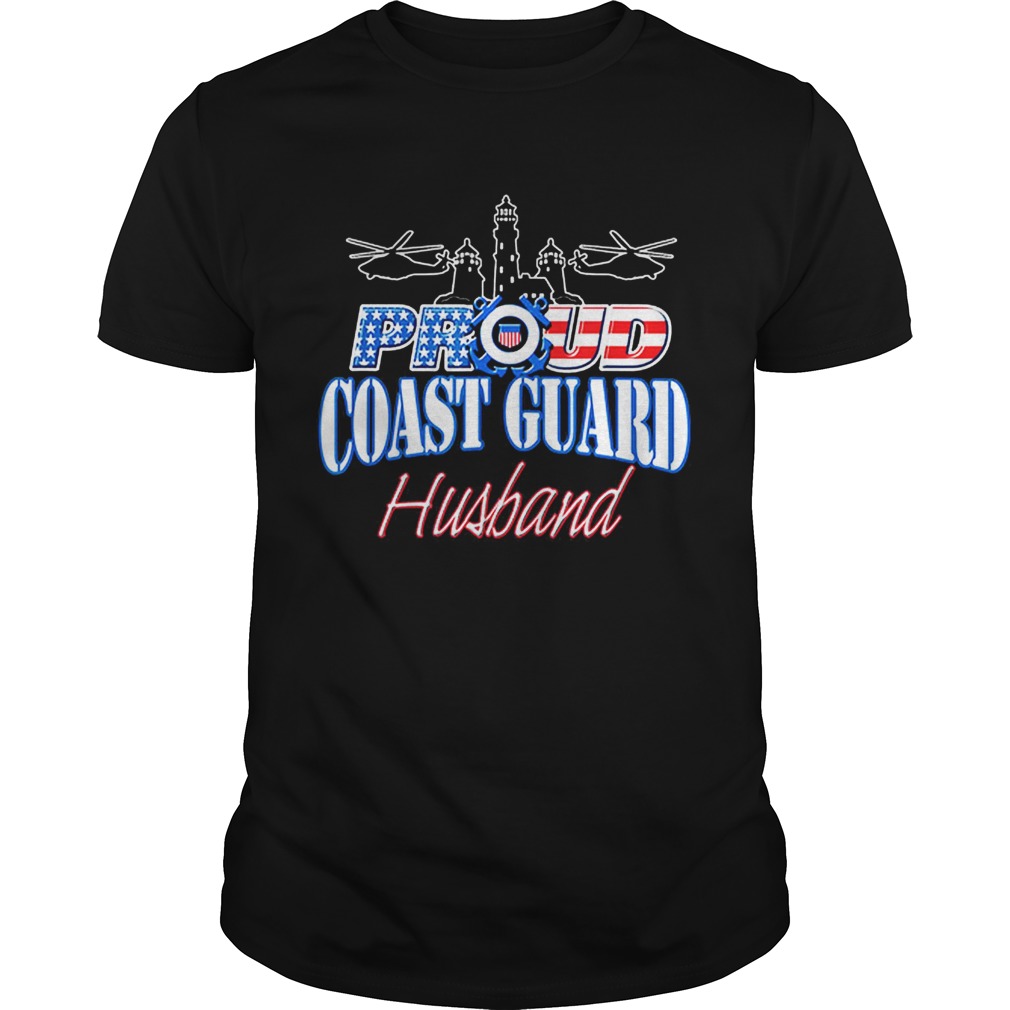 USA Proud Coast Guard Husband USA Flag Military shirt