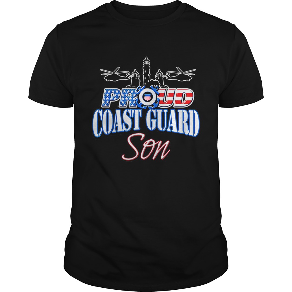 USA Proud Coast Guard Son USA Flag Military shirt