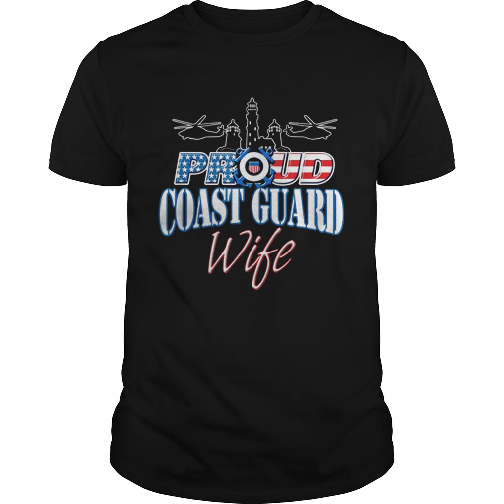 USA proud coast guard wife usa flag military shirt