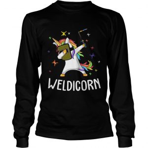 Unicorn Dabbing Weldicorn soldering longsleeve tee