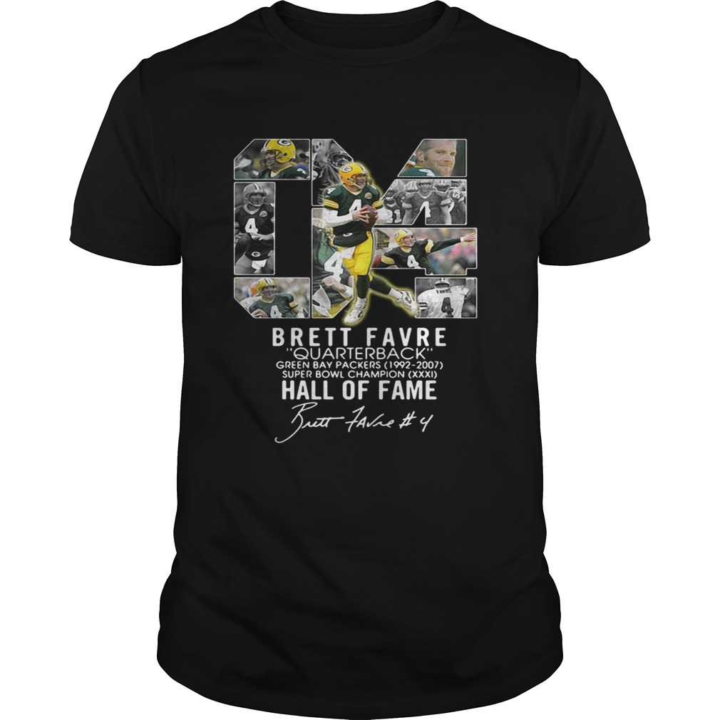 04 Brett Favre quarterback green bay packers 19922007 super bowl champion hall of fame tshirt