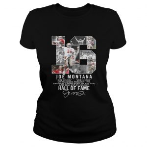 16 Joe Montana Joe cool San Francisco 49ers 1979 1992 Hall of fame ladies tee