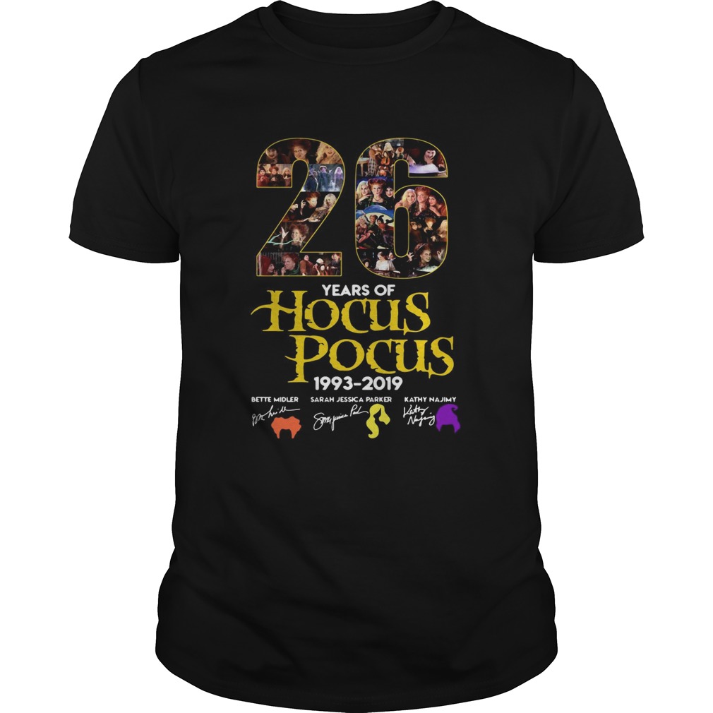 26 Years of Hocus Pocus 19932019 signatures shirt