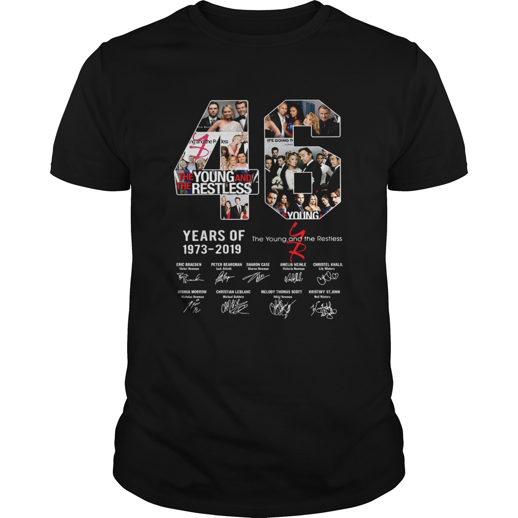 46 years of 1973 2019 the Young and the restless signature shirt