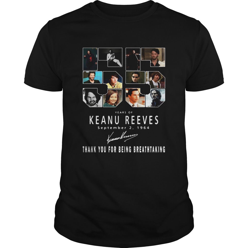 55 Years of Keanu Reeves september 2 1964 thank you for the memories shirt