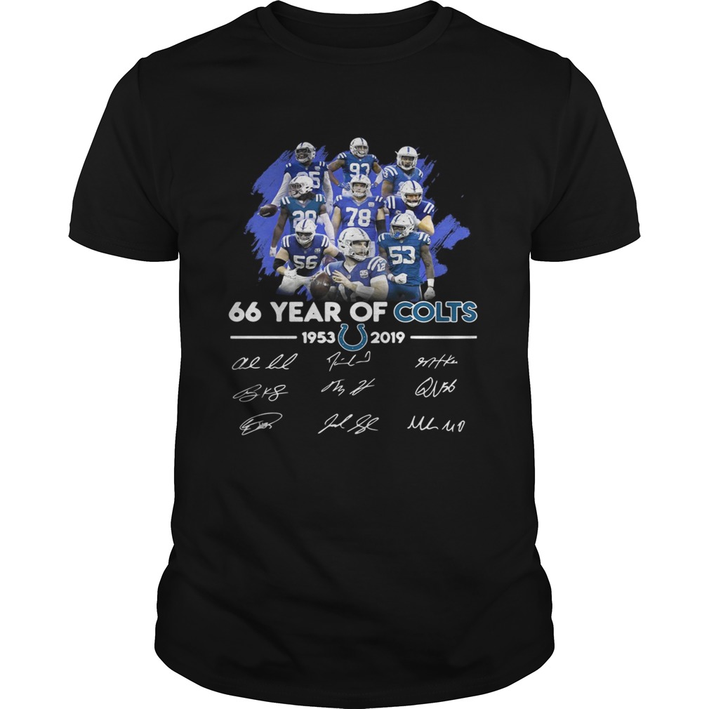 66 years of Colts 1953 – 2019 signature shirt