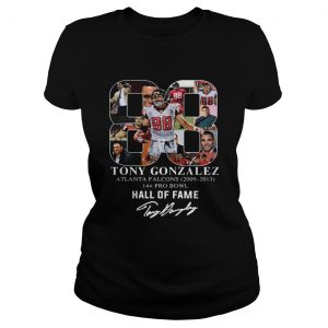 88 Tony Gonzalez Atlanta Falcons Hall Of Fame ladeis tee