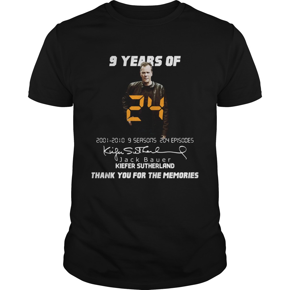 9 years of Jack Bauer Kiefer sutherland thank you for the memories shirt