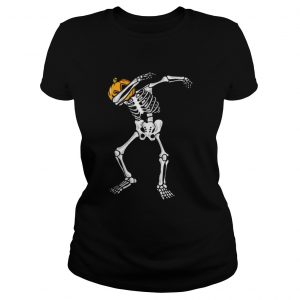 Awesome Dabbing Skeleton Pumpkin Halloween Dab Boys Kids ladies tee