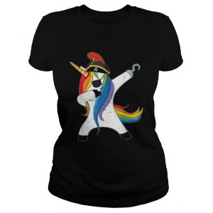 Awesome Dabbing Unicorn Pirate Halloween Costume Gift ladies tee