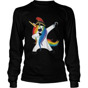 Awesome Dabbing Unicorn Pirate Halloween Costume Gift longsleeve tee