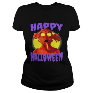 Awesome Happy Halloween Zombie Monster ladies tee