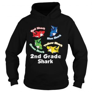 Awesome Red Blue Green Yellow Shark 2nd Grade Shark hoodie