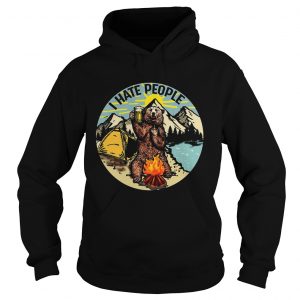 Bear camping I hate people hoodie