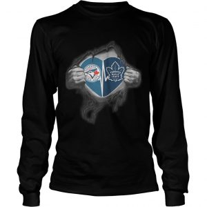 Blue Jays Maple Leafs Its in my heart inside me llongsleeve tee